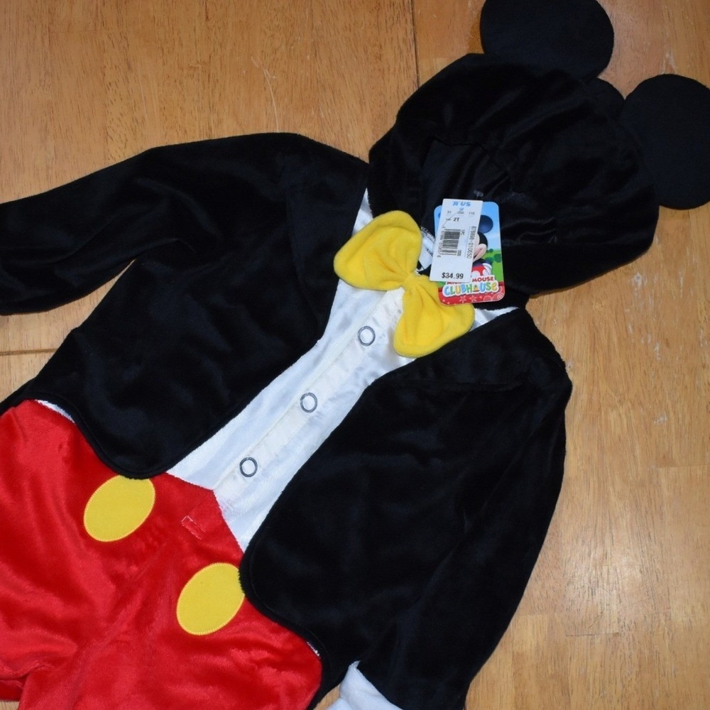 Disney Mickey Mouse Clubhouse Toddler Costume Jumpsuit Ears Gloves 2T w/tags